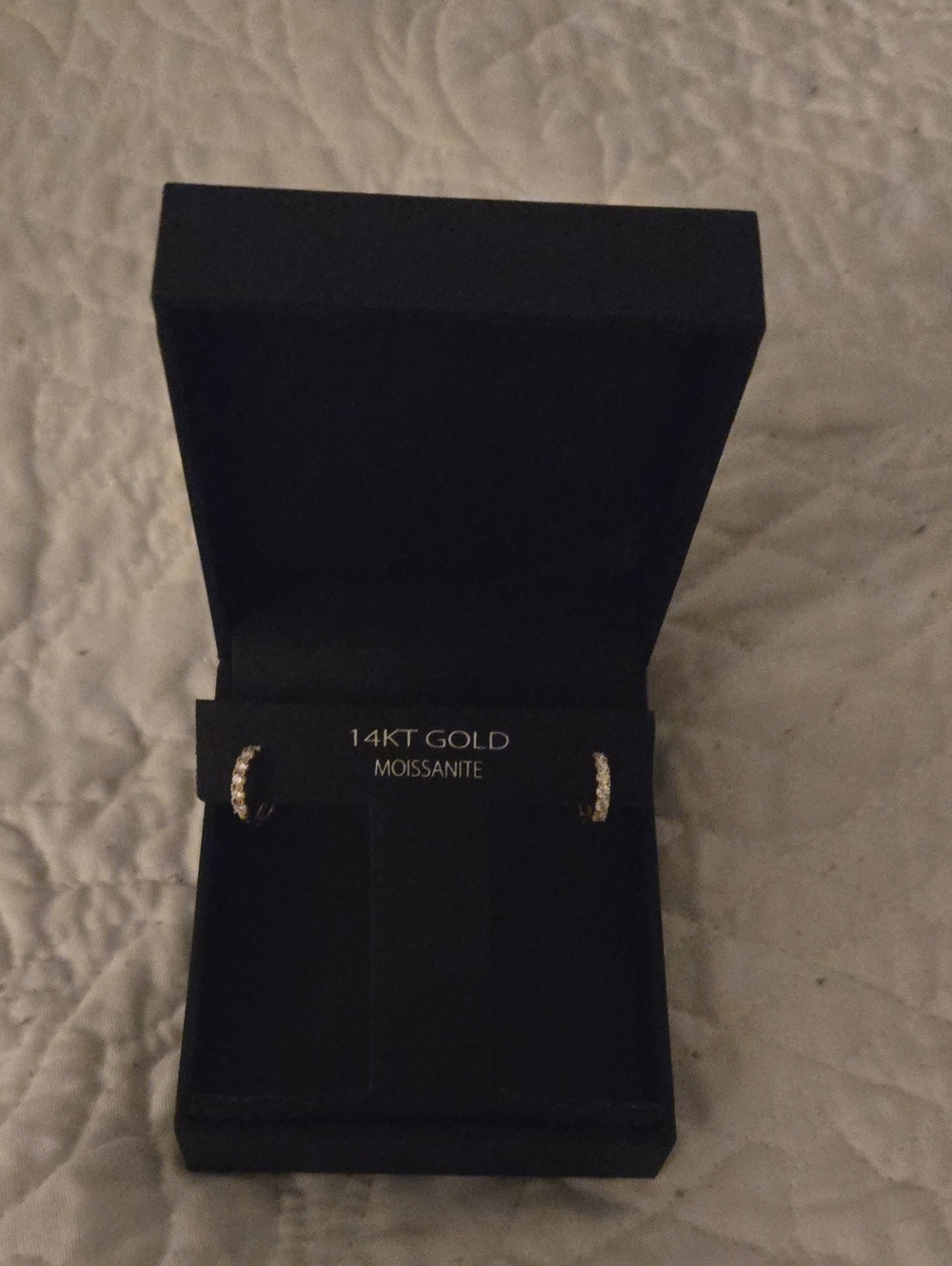 14K Gold Moissanite Hoop Earrings - Yellow Gold